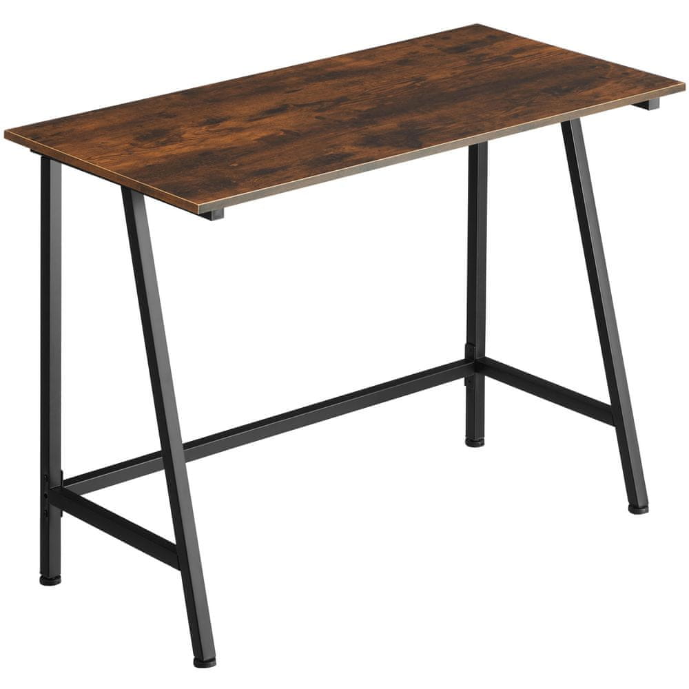 tectake Stôl Newton 100x50x77cm - Industrial tmavé drevo